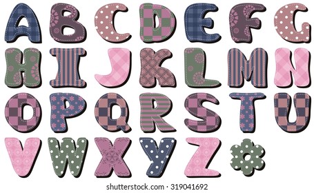 scrapbook alphabet on white background