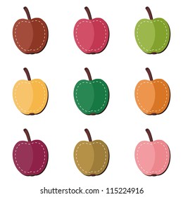 scrapbook apples on white background