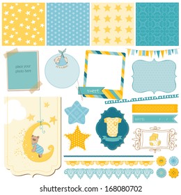 Scrapbook Baby Bear Set - for design - in vector