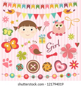 Scrapbook baby girl set