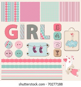 Scrapbook Baby Girl Set