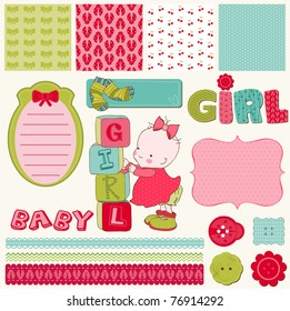 Scrapbook Baby Girl Set - design elements