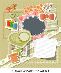 Scrapbook background in retro stile