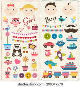 Scrapbook boy and girl set