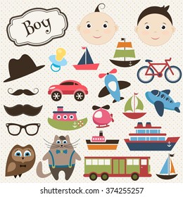 Scrapbook boy set with transport