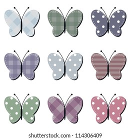 scrapbook butterflies on white background