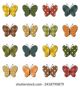 scrapbook butterflies on white background