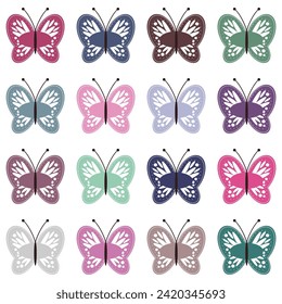 scrapbook butterflies on white background art decor sewing design objects 