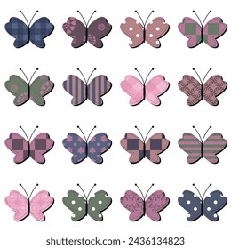 scrapbook butterflies on white background art decor sewing design objects	
