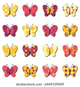 scrapbook butterflies on white background art decor sewing design objects	
