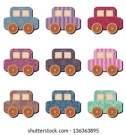 scrapbook cars on white background