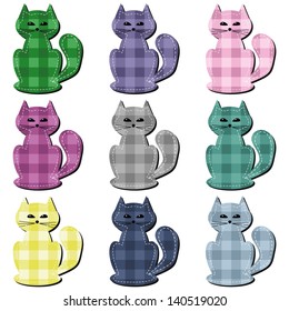 scrapbook cats on white background