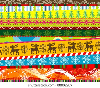 Scrapbook christmas patterns for design, vector illustration