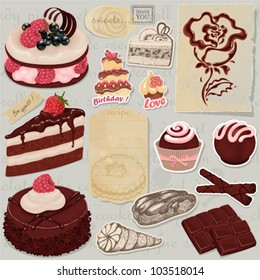 Scrapbook collage for sweet vector elements