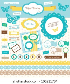 scrapbook collection. vector illustration