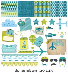Scrapbook Design Elements - Airplane Party Set - in vector