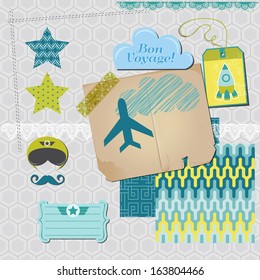 Scrapbook Design Elements - Airplane Party Set - in vector
