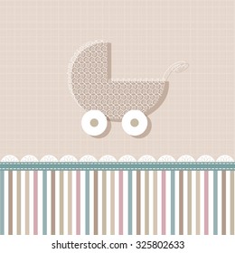 Scrapbook design elements. Baby announcement card. Baby shower design elements.