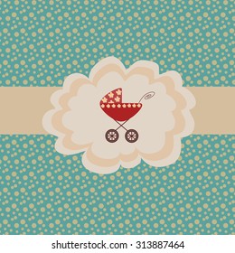 Scrapbook design elements for Baby arrival card. Baby shower design elements 