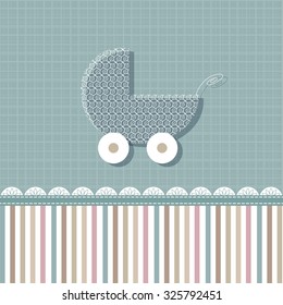 Scrapbook design elements. Baby boy announcement card. Baby shower design elements.