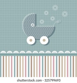 Scrapbook design elements. Baby boy announcement card. Baby shower design elements.