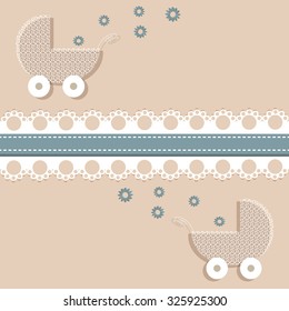 Scrapbook design elements. Baby boy twins announcement card. Baby shower design elements.