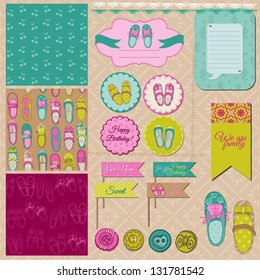 Scrapbook Design Elements - Baby Girl Shoes - in vector