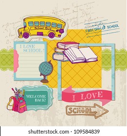 Scrapbook Design Elements. Back to School in vector