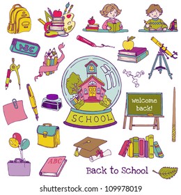 Scrapbook Design Elements. Back to School Theme in vector