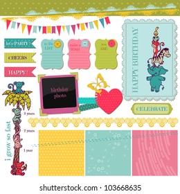 Scrapbook Design Elements - Birthday Baby Set - in vector