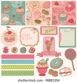 Scrapbook Design Elements - Cakes, Sweets and Desserts - in vector