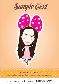Scrapbook design elements, Cute Baby Girl Set, Vector illustration