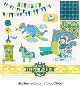 Scrapbook Design Elements - Little Prince Boy Set - in vector