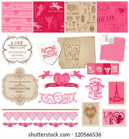 Scrapbook Design Elements - Love Set - for cards, invitation, greetings in vector