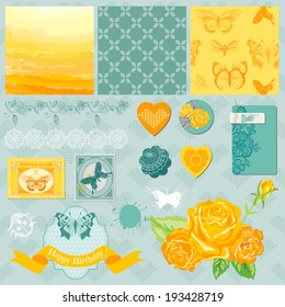 Scrapbook Design Elements - Ombre Butterflies Theme - in vector