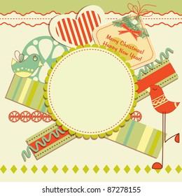 Elementos de diseño de cuadernos de caracteres sobre el tema de Navidad