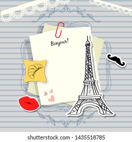 Scrapbook Design Elements - Paris Vintage Card