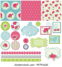 Scrapbook Design Elements - Rose Flowers in vector