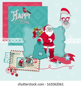 Scrapbook Design Elements - Santa Claus Christmas Set - in vector