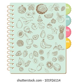 Scrapbook Design Elements -Set of Various Fruits - in vector