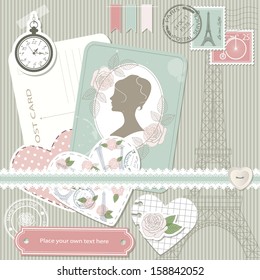 Scrapbook design elements in vector. Easy to use.