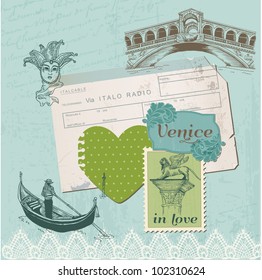 Scrapbook Design Elements - Venice Vintage Set -  in vector