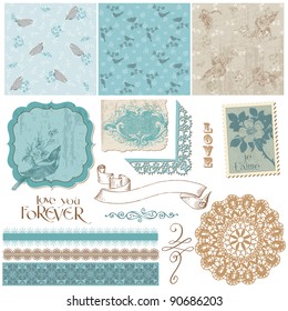 Scrapbook Design Elements - Vintage Birds and Flowers