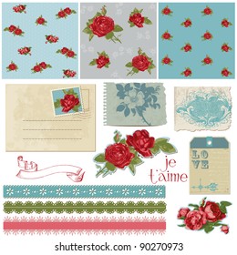 Scrapbook Design Elements - Vintage Flowers in vector
