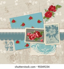 Scrapbook Design Elements - Vintage Flowers in vector