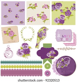 Scrapbook Design Elements - Vintage Flowers in vector