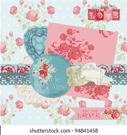 Scrapbook Design Elements - Vintage Flowers in vector
