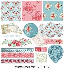 Scrapbook Design Elements - Vintage Flowers in vector