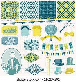 Scrapbook Design Elements -Vintage Gentlemen's Accessories Set - in vector