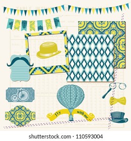 Scrapbook Design Elements - Vintage Gentlemen's Accessories Set - in vector